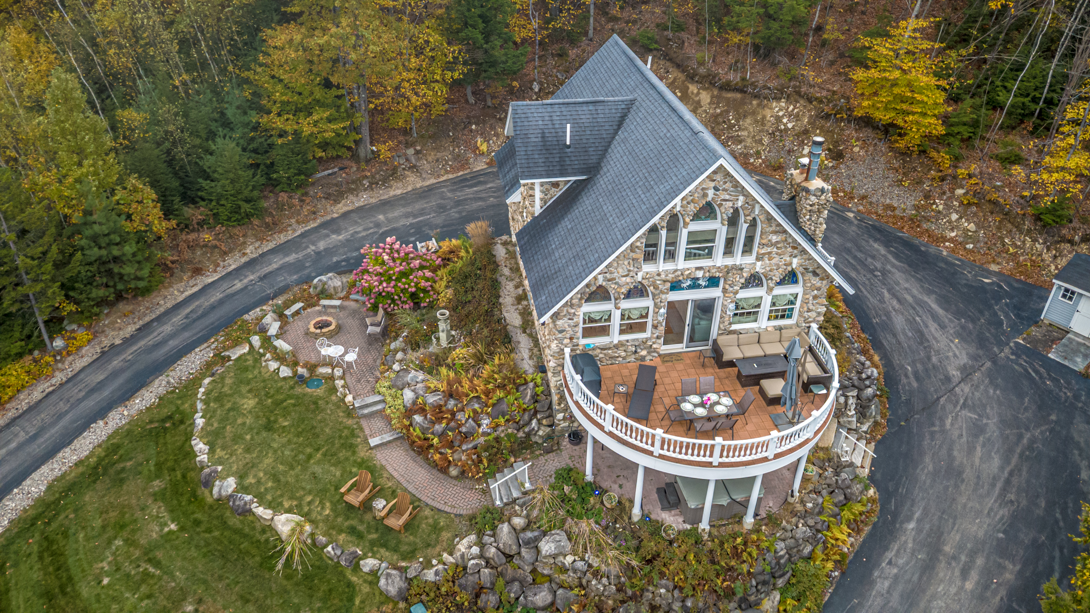 Aerial view 9 of Stonewood Chalet and the White Mountains